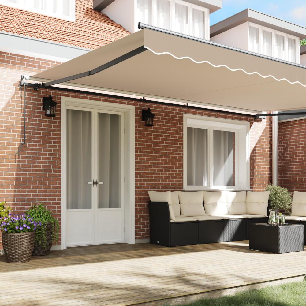 Produktbild för Utdragbar markis Beige 500 × 300 cm Duk och Aluminium
