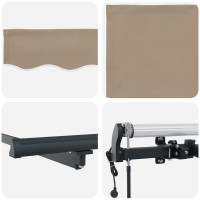 Produktbild för Utdragbar markis Beige 500 × 300 cm Duk och Aluminium