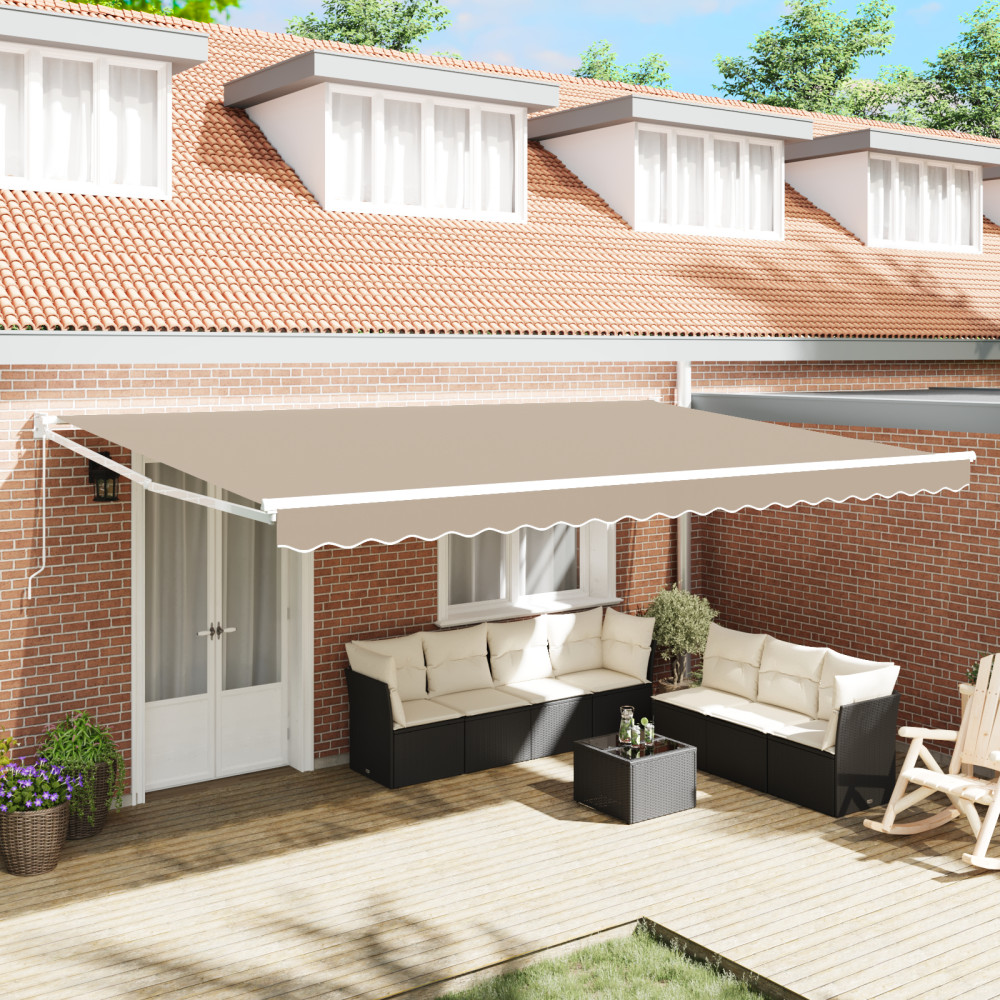 Produktbild för Utdragbar markis Beige 500 x 300 x 165 cm