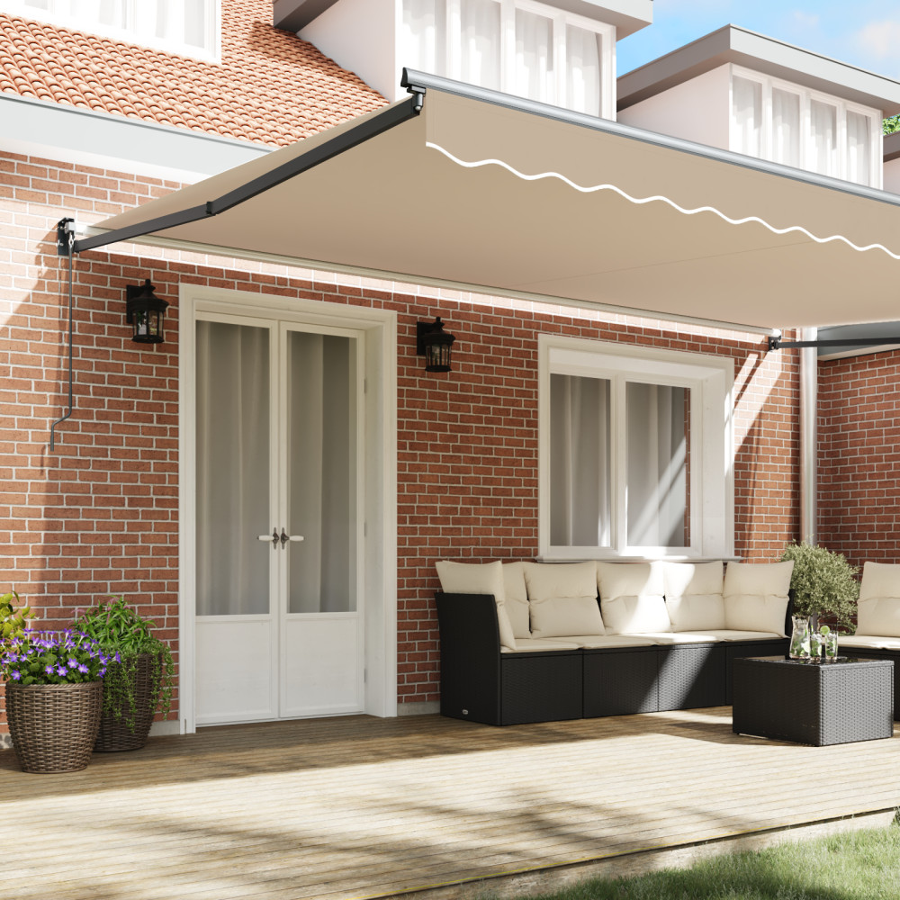 Produktbild för Utdragbar markis Beige 500 x 300 x 165 cm