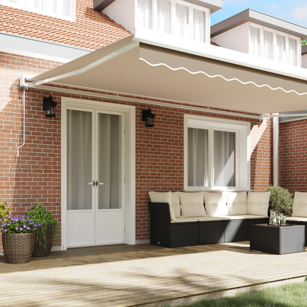 Produktbild för Utdragbar markis Beige 500 x 300 x 165 cm Tyg och Metall