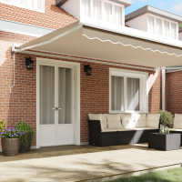Produktbild för Utdragbar markis Beige 500 x 300 x 165 cm Tyg och Metall