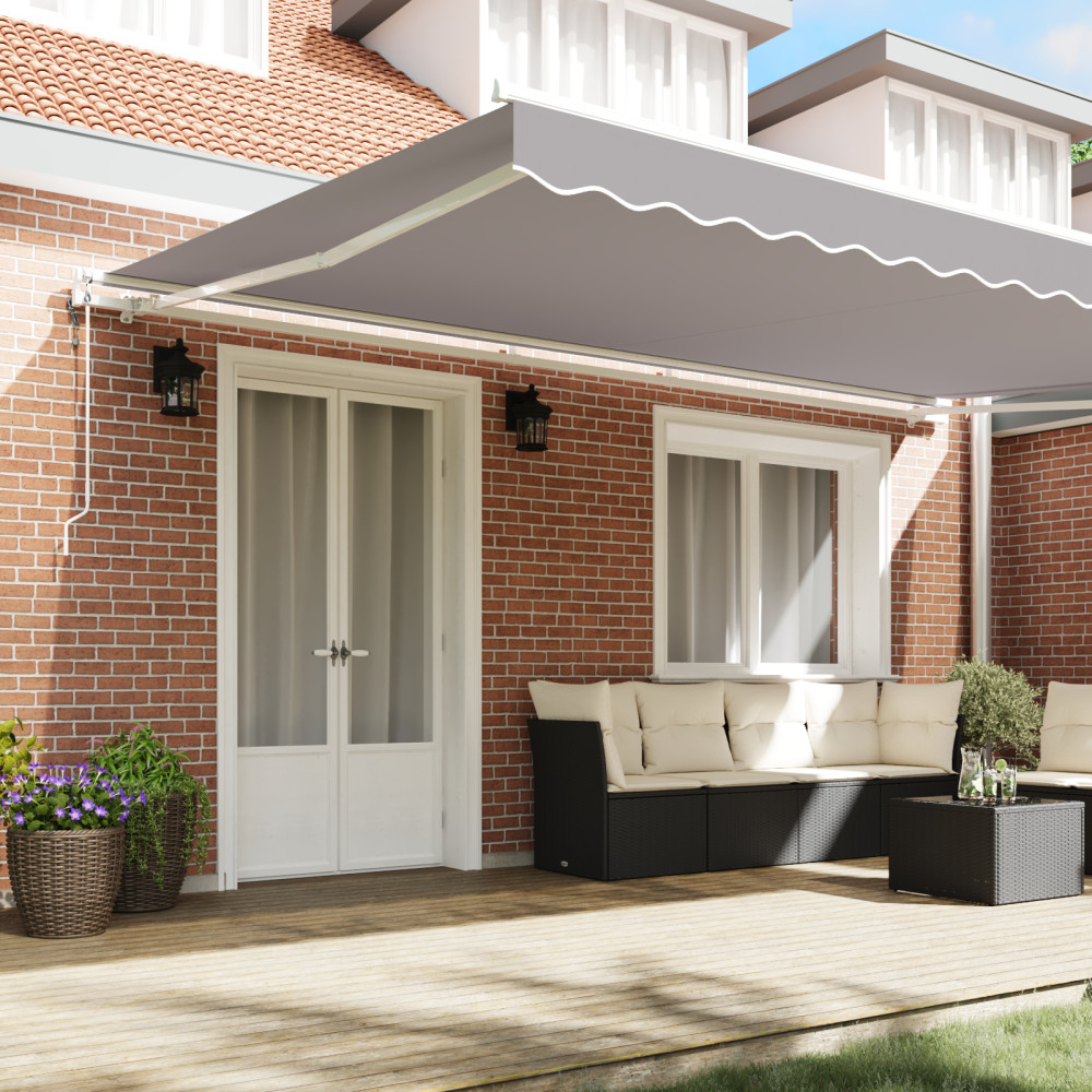 Produktbild för Utdragbar markis Ljusgrå 500 × 300 cm Duk och Aluminium