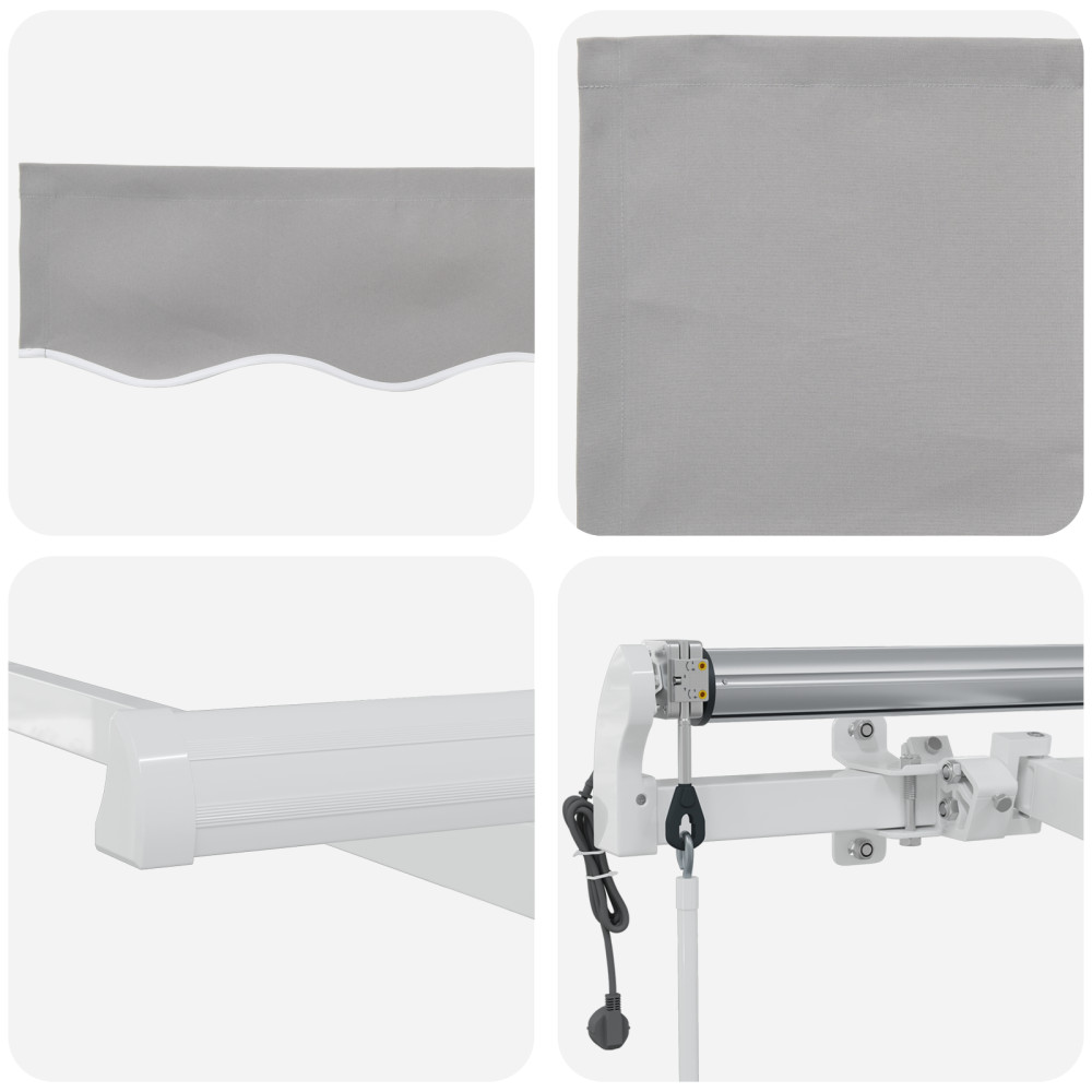 Produktbild för Utdragbar markis Ljusgrå 500 × 300 cm Duk och Aluminium