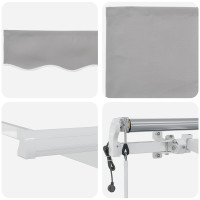 Produktbild för Utdragbar markis Ljusgrå 500 × 300 cm Duk och Aluminium