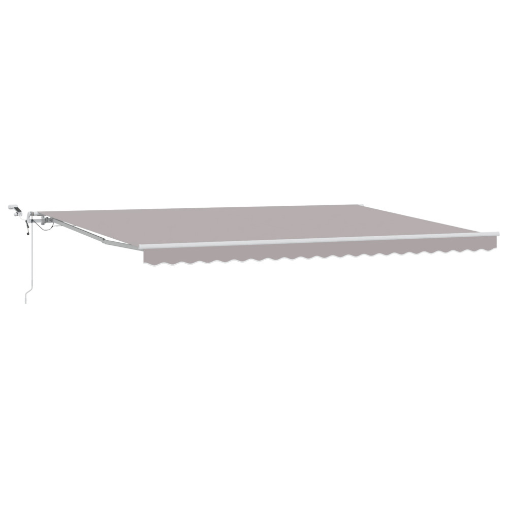 Produktbild för Utdragbar markis Ljusgrå 500 × 300 cm Polyester