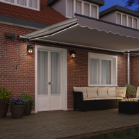 Produktbild för Utdragbar markis Ljusgrå 500 × 300 cm Duk och Aluminium
