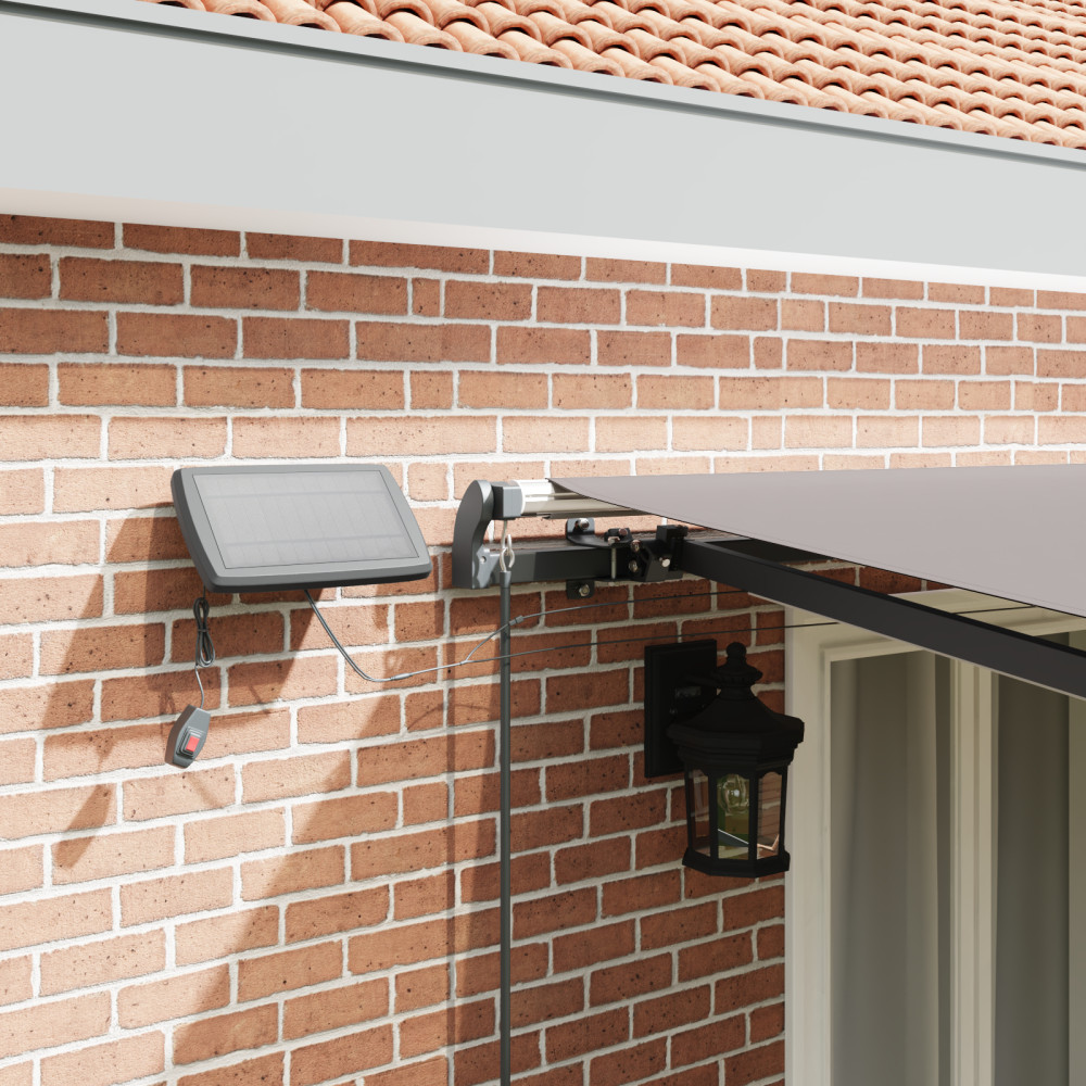 Produktbild för Utdragbar markis Ljusgrå 500 × 300 cm Duk och Aluminium