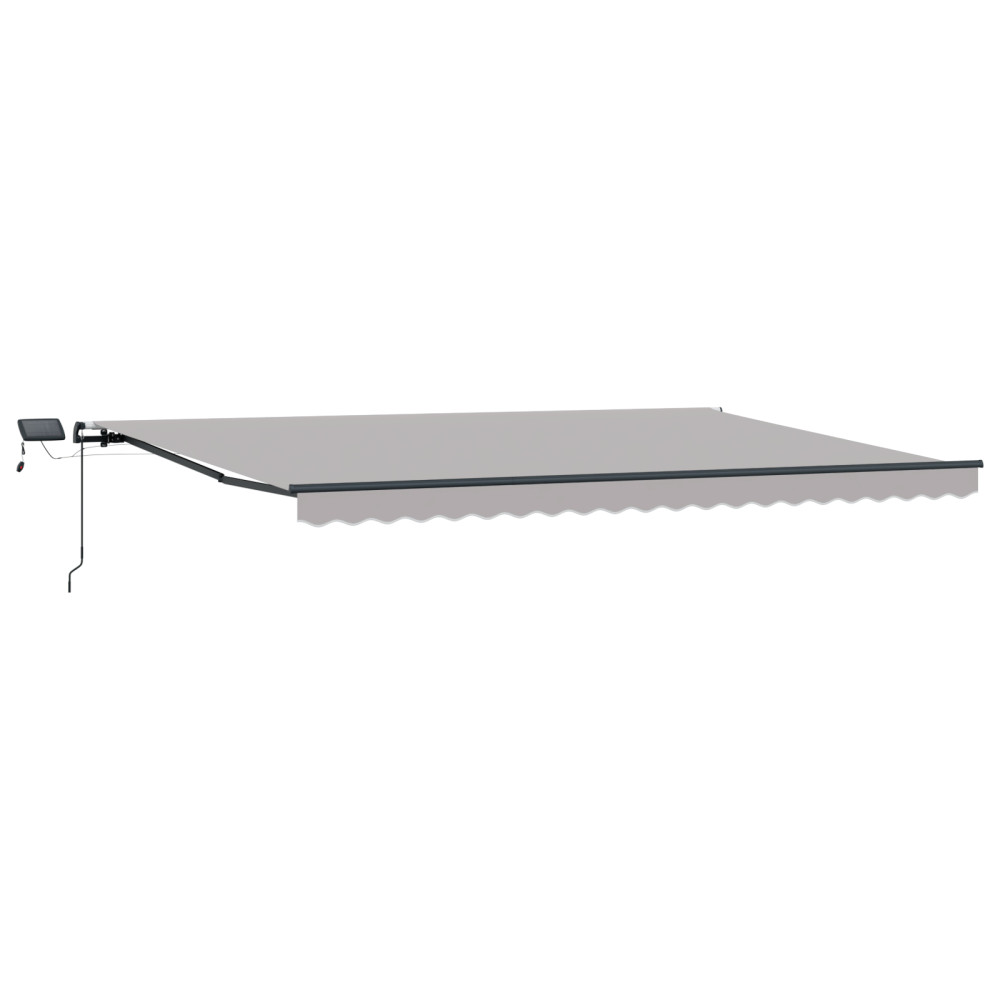 Produktbild för Utdragbar markis Ljusgrå 500 × 300 cm Duk och Aluminium