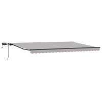 Produktbild för Utdragbar markis Ljusgrå 500 × 300 cm Duk och Aluminium