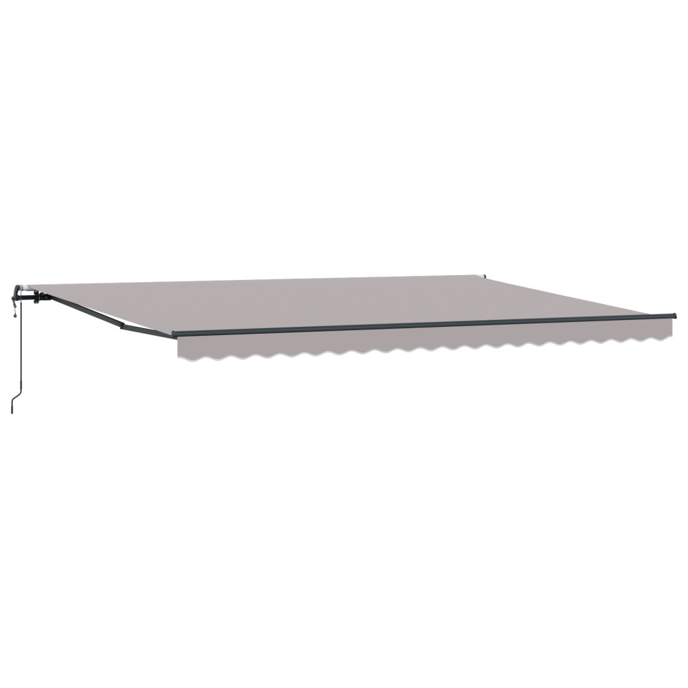 Produktbild för Utdragbar markis Ljusgrå 500 × 300 cm Duk och Aluminium