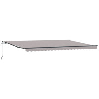 Produktbild för Utdragbar markis Ljusgrå 500 × 300 cm Duk och Aluminium