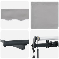 Produktbild för Utdragbar markis Ljusgrå 500 × 300 cm Duk och Aluminium