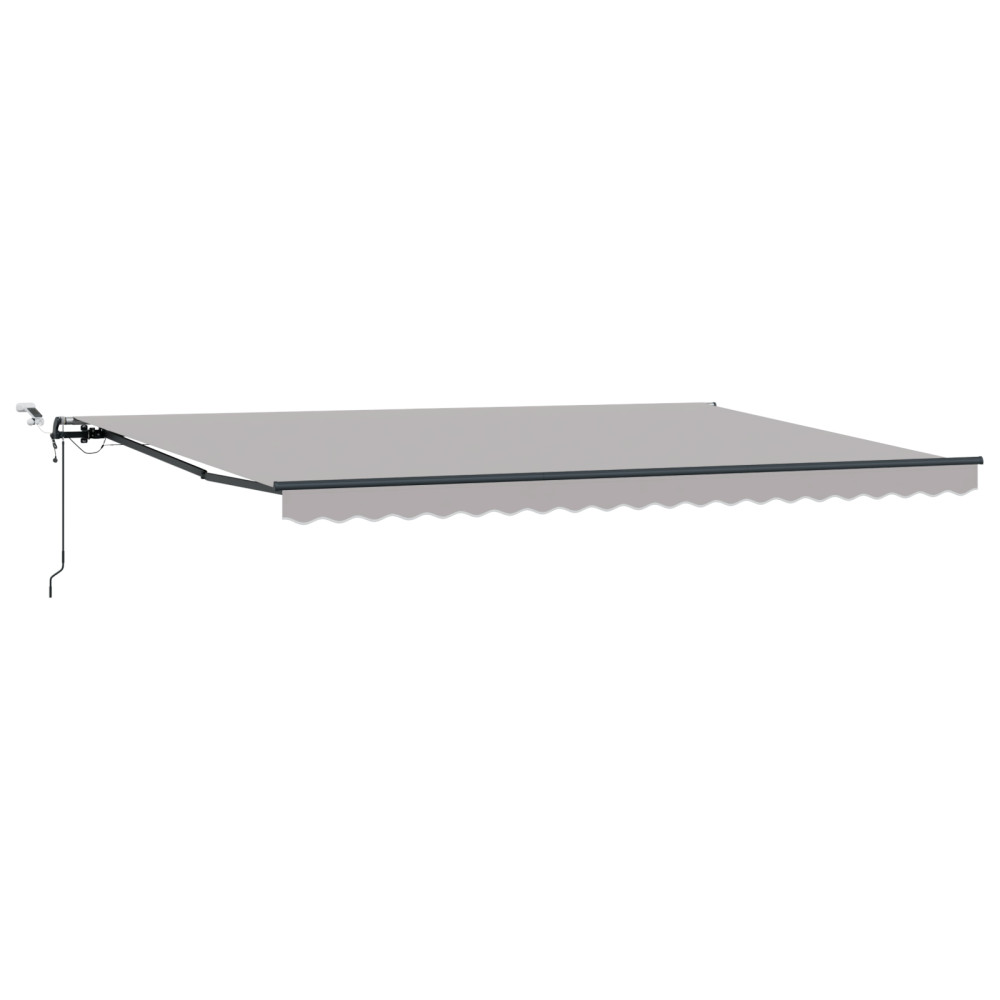 Produktbild för Utdragbar markis Ljusgrå 500 × 300 cm Polyester