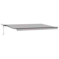 Produktbild för Utdragbar markis Ljusgrå 500 × 300 cm Polyester