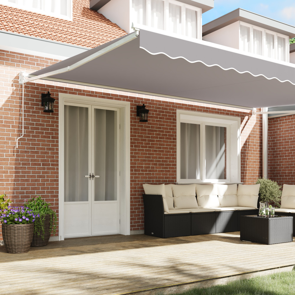 Produktbild för Utdragbar markis Ljusgrå 500 x 300 x 165 cm
