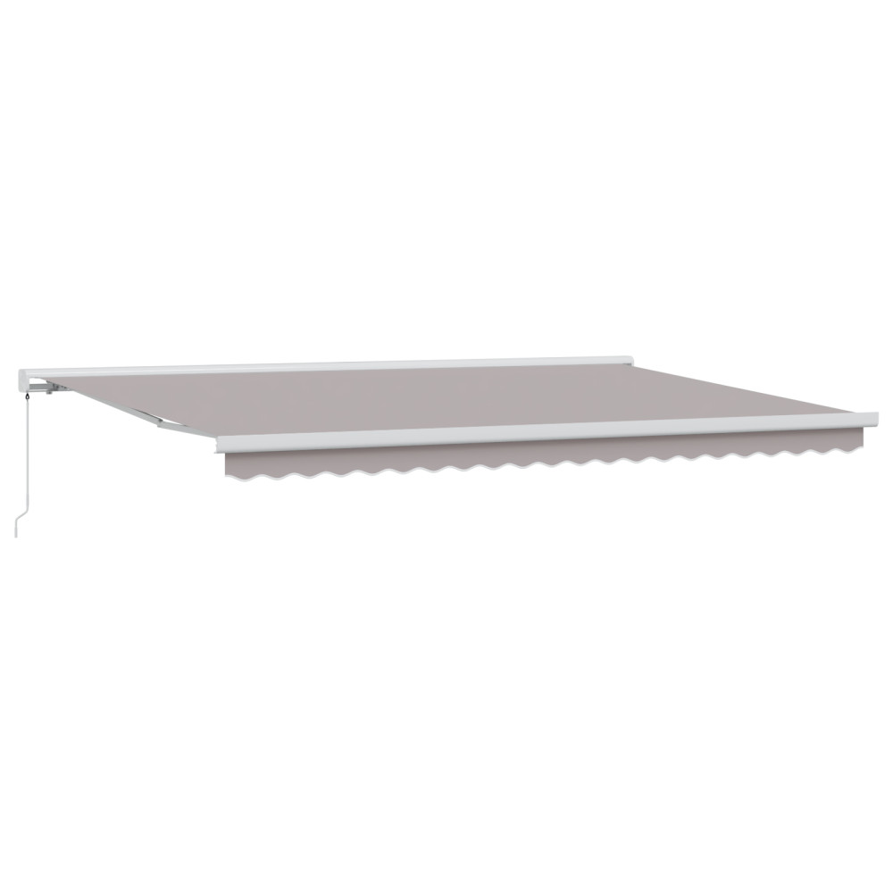 Produktbild för Utdragbar markis Ljusgrå 500 × 300 cm Canvas och Aluminium