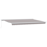 Produktbild för Utdragbar markis Ljusgrå 500 × 300 cm Canvas och Aluminium