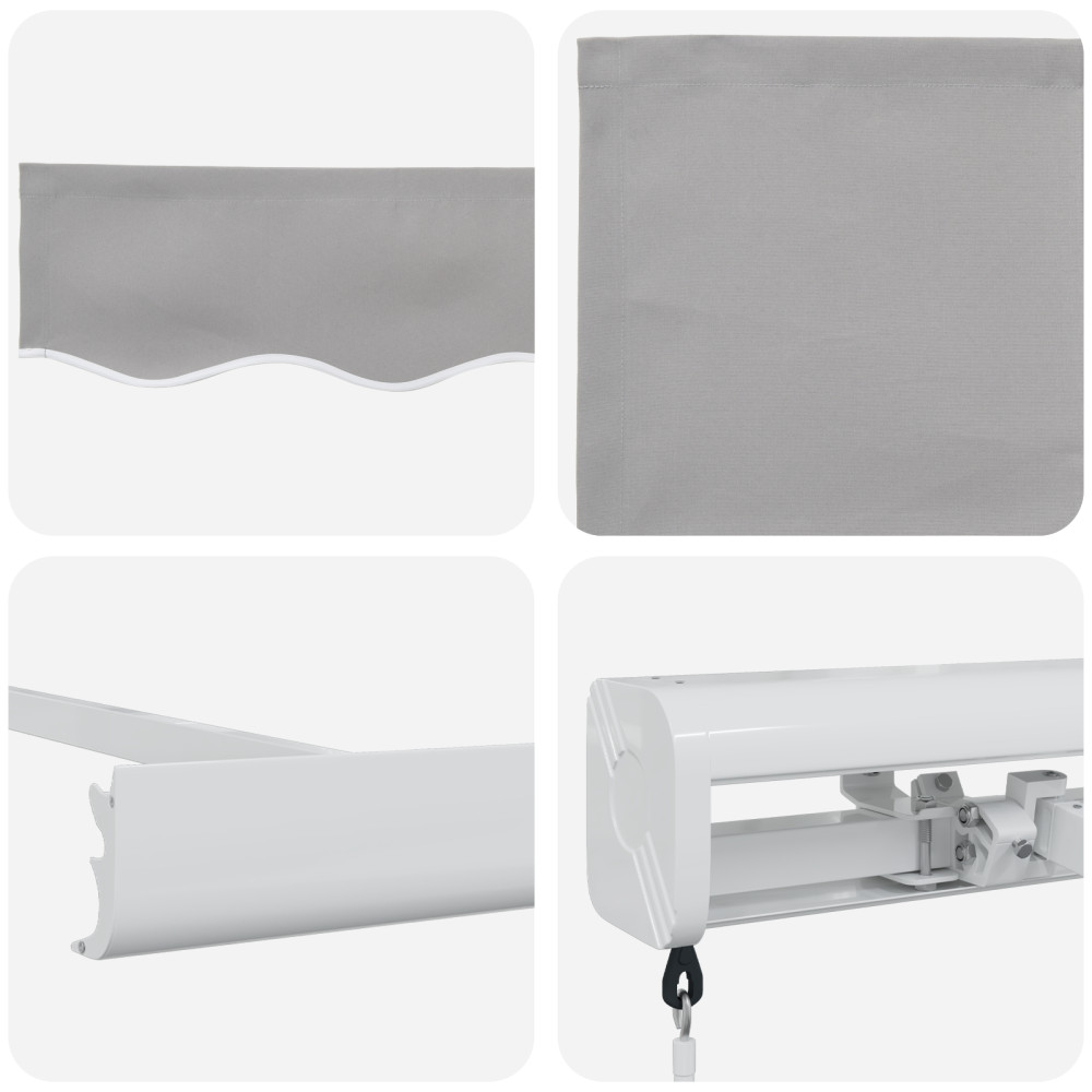 Produktbild för Utdragbar markis Ljusgrå 500 × 300 cm Canvas och Aluminium