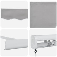 Produktbild för Utdragbar markis Ljusgrå 500 × 300 cm Canvas och Aluminium