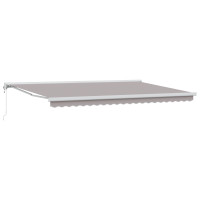 Produktbild för Utdragbar markis Ljusgrå 500 x 300 x 165 cm Tyg och Metall