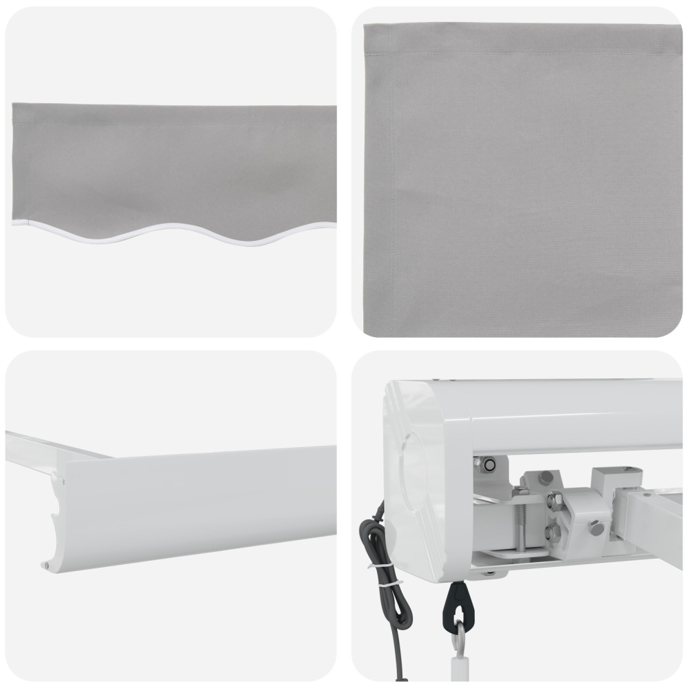 Produktbild för Utdragbar markis Ljusgrå 500 x 300 x 165 cm Tyg och Metall