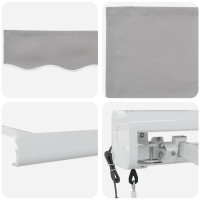 Produktbild för Utdragbar markis Ljusgrå 500 x 300 x 165 cm Tyg och Metall
