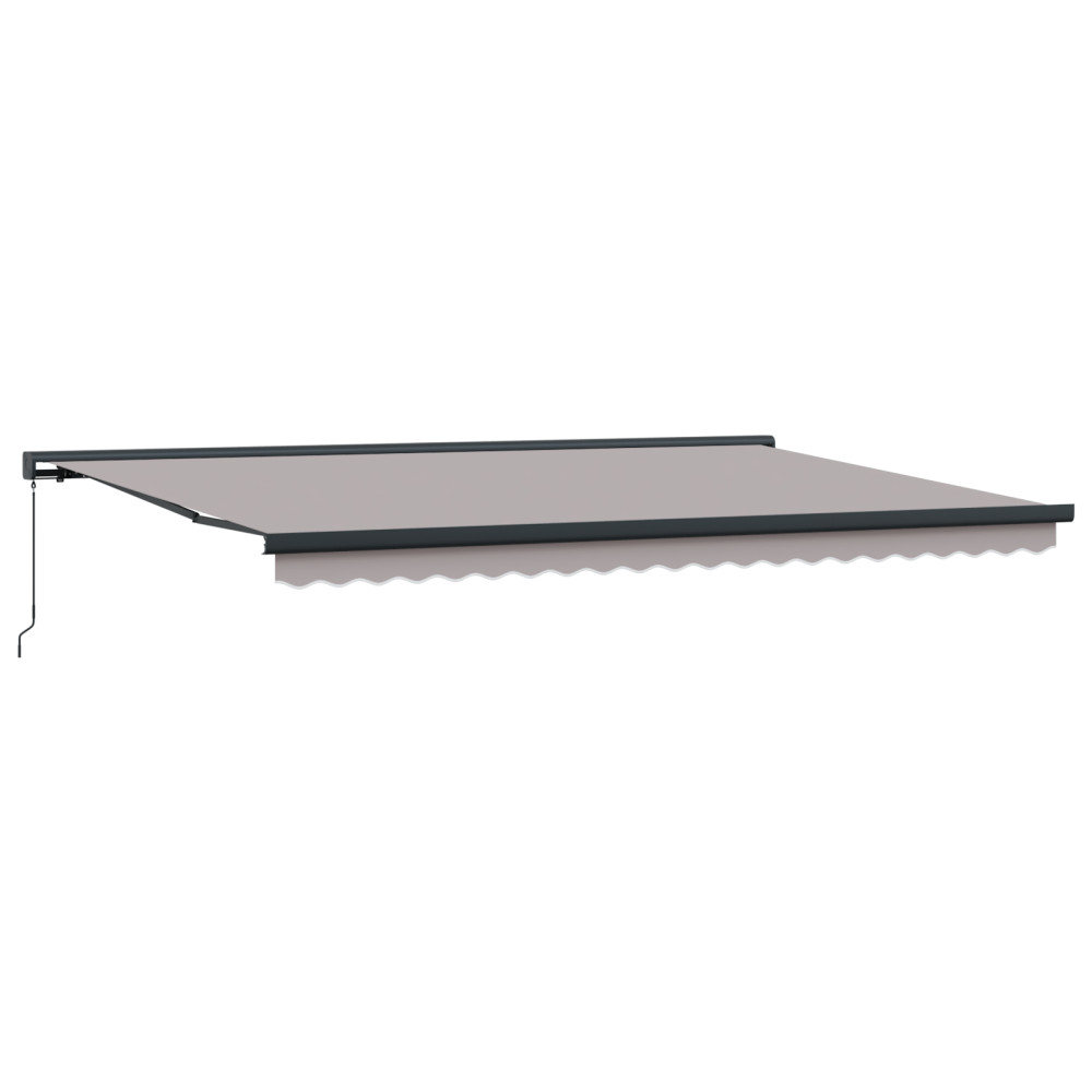 Produktbild för Utdragbar markis Ljusgrå 500 × 300 cm Canvas och Aluminium