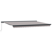 Produktbild för Utdragbar markis Ljusgrå 500 × 300 cm Canvas och Aluminium
