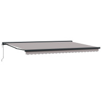 Produktbild för Utdragbar markis Ljusgrå 500 x 300 x 165 cm Tyg och Metall