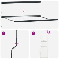Produktbild för Utdragbar markis Ljusgrå 500 x 300 x 165 cm Tyg och Metall
