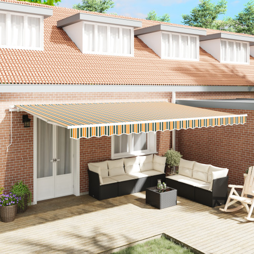 vidaXL Utdragbar markis Flerfärgsdesign 500 × 300 cm