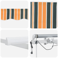 Produktbild för Utdragbar markis Grön och Gul 500 × 300 cm Polyester