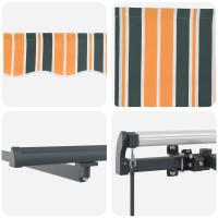 Produktbild för Utdragbar markis Grön och gul 500 × 300 cm Duk och Aluminium