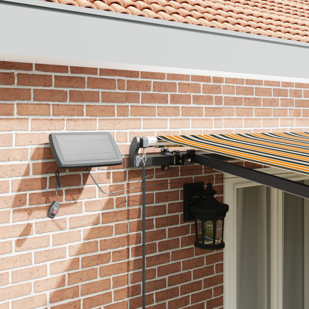Produktbild för Utdragbar markis Grön och gul 500 × 300 cm Duk och Aluminium