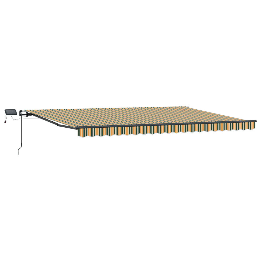 Produktbild för Utdragbar markis Grön och gul 500 × 300 cm Duk och Aluminium