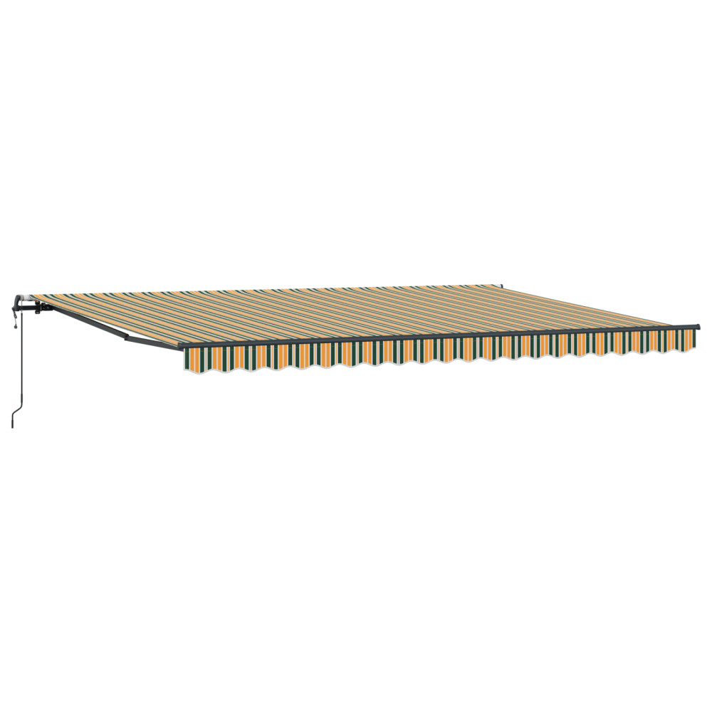 Produktbild för Utdragbar markis Grön och gul 500 × 300 cm Duk och Aluminium