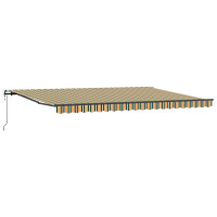Produktbild för Utdragbar markis Grön och gul 500 × 300 cm Duk och Aluminium