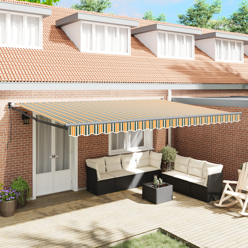 Produktbild för Utdragbar markis Flerfärgsdesign 500 × 300 cm