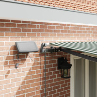 Produktbild för Utdragbar markis Grön och Vit 500 × 300 cm Duk och Aluminium