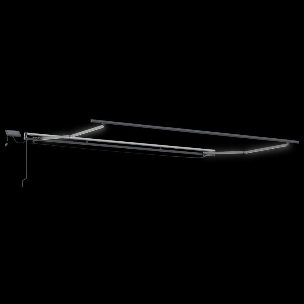Produktbild för Utdragbar markis Grön och Vit 500 × 300 cm Duk och Aluminium