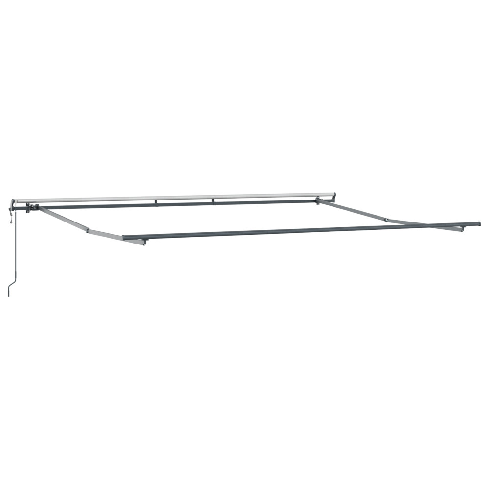 Produktbild för Utdragbar markis Grön och Vit 500 × 300 cm Duk och Aluminium