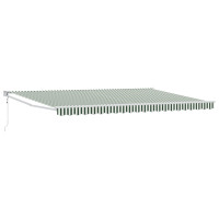 Produktbild för Markis Grön och Vit 500 × 300 cm Polyester och metall