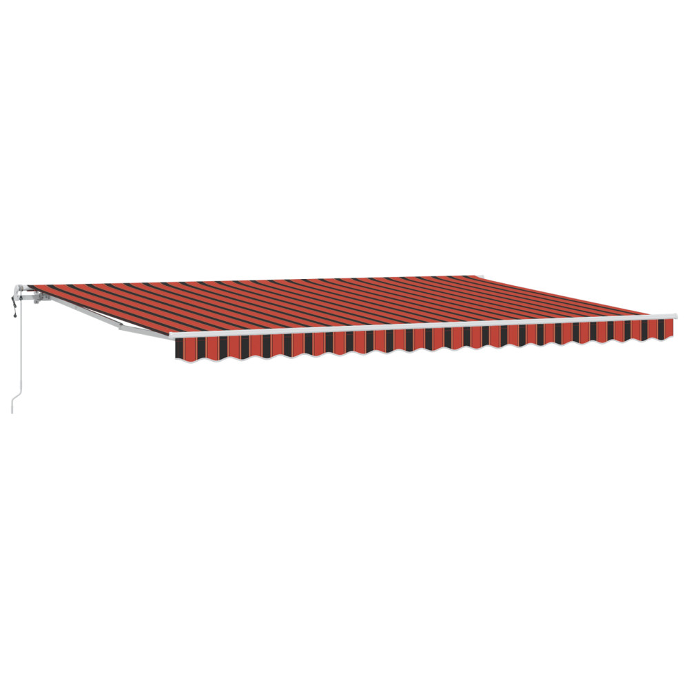 Produktbild för Utdragbar markis orange och brun 500 × 300 cm Duk och Aluminium