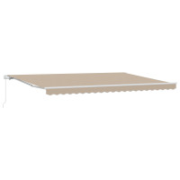 Produktbild för Utdragbar markis Beige 500 × 350 cm Polyester och aluminium