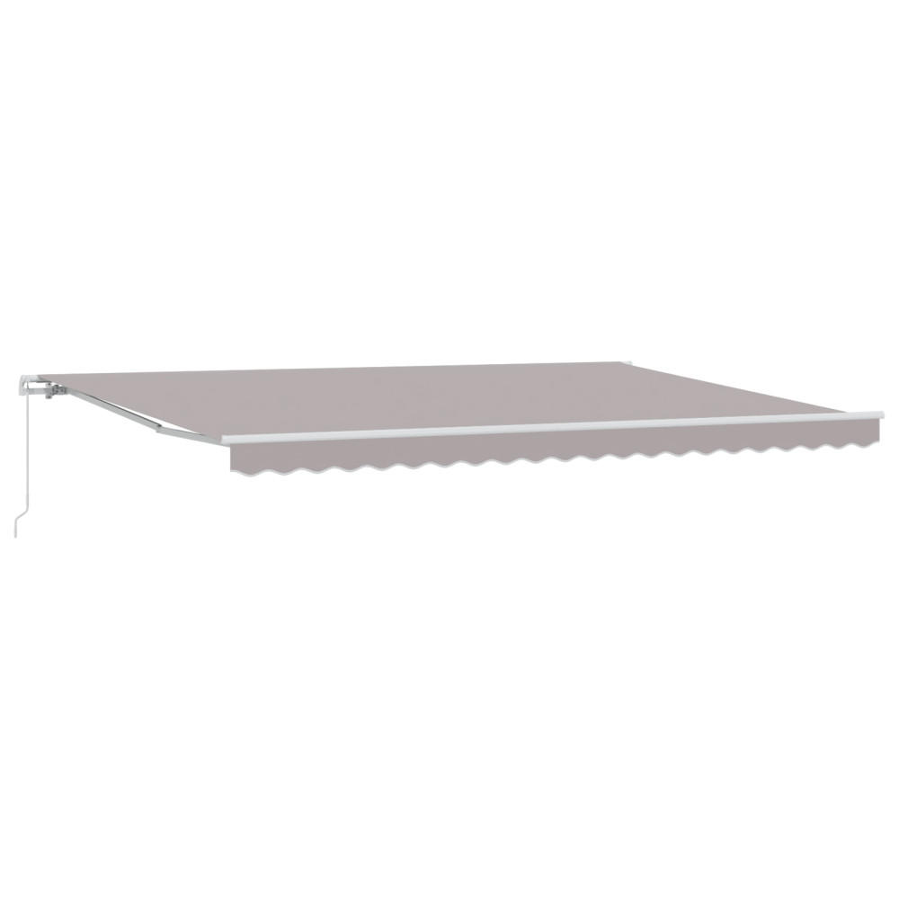 Produktbild för Utdragbar markis Ljusgrå 500 × 350 cm Polyester och aluminium