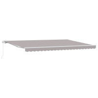 Produktbild för Utdragbar markis Ljusgrå 500 × 350 cm Polyester och aluminium