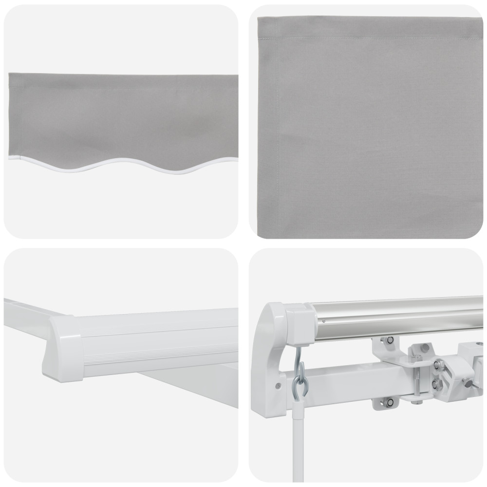 Produktbild för Utdragbar markis Ljusgrå 500 × 350 cm Polyester och aluminium