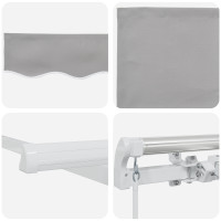 Produktbild för Utdragbar markis Ljusgrå 500 × 350 cm Polyester och aluminium
