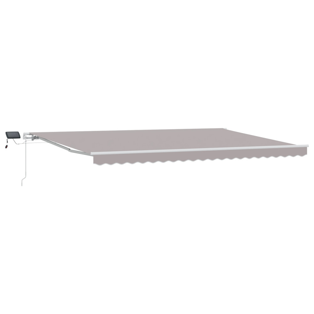 Produktbild för Utdragbar markis Ljusgrå 500 × 350 cm Duk och Aluminium